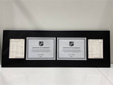 VANCOUVER CANUCKS VS COLORADO AVALANCHE ROSTER SHEETS WITH COA’S