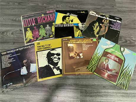 7 RECORDS (Little Richard, Jerry Lewis, Ray Charles) (Mostly scratched)
