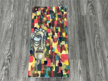 ABSTRACT ORIGINAL OIL ON CANVAS PAINTING - 30”x15”