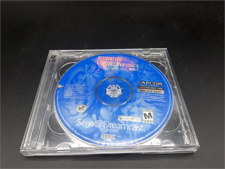 RESIDENT EVIL CODE VERONICA - DISC ONLY - VERY GOOD CONDITION - DREAMCAST