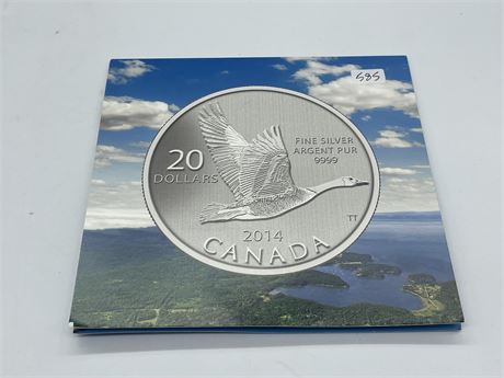 ROYAL CANADIAN MINT 2014 $20 SILVER COIN