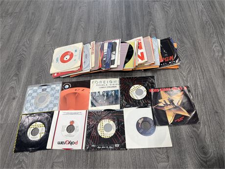APPROX (40+) 45RPM RECORDS - CONDITION VARIES (MOST ARE IN GOOD CONDITION)