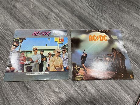 2 AC/DC RECORDS - VG (Slightly scratched)