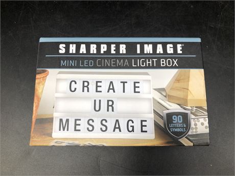 SHARPER IMAGE MINI LED LIGHT SIGN BOX