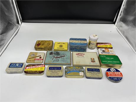 VINTAGE TINS - SOME WITH SEWING CONTENTS