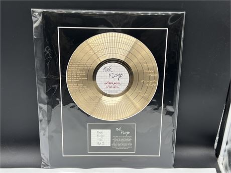 ‘PINK FLOYD’ GOLD RECORD DISPLAY ‘ANOTHER BRICK IN THE WALL’ MATTED 16”x20”