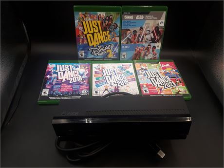 XBOX ONE KINECT WITH GAMES - TESTED & WORKING