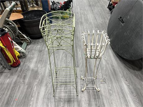 2 METAL PLANT STANDS (Tallest is 38” tall)