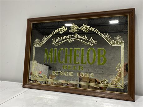 FRAMED MICHELOB BEER MIRROR / PICTURE (26”x18”)