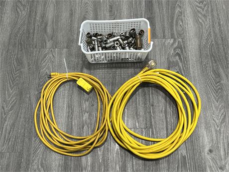 100 SOCKETS + 35FT IN OUTDOOR EXTENSION CORDS