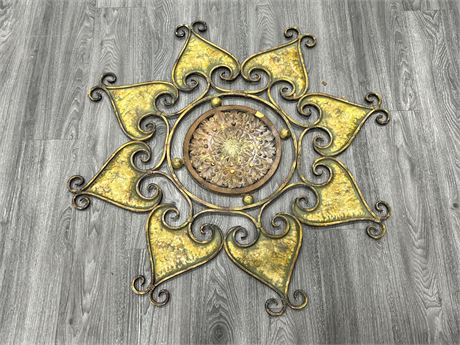 LARGE METAL WALL DECORATIVE PIECE (40” wide)