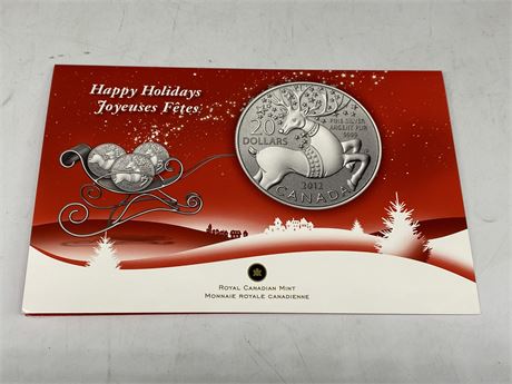 2012 ROYAL CDN MINT $20 FOR 20 HOLIDAY SILVER COIN