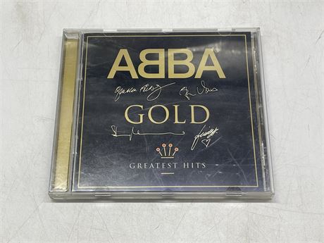 SIGNED ABBA - GOLD GREATEST HITS CD - NO COA - VG+