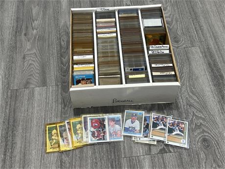 FLAT OF MLB CARDS - MANY ROOKIES - MAJORITY IN TOP LOADERS