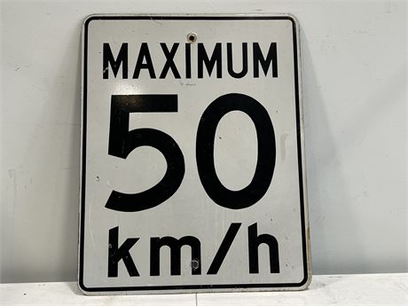 METAL MAX 50KM/H STREET SIGN - 29”x22”