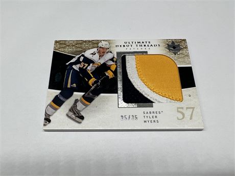 2010 TYLER MYERS UD ROOKIE JERSEY CARD #25/35