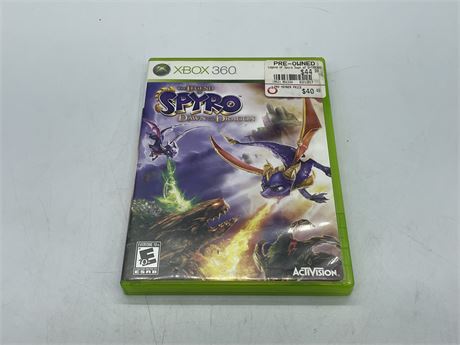 THE LEGEND OF SPYRO DAWN OF THE DRAGON - XBOX 360 - COMPLETE WITH MANUAL