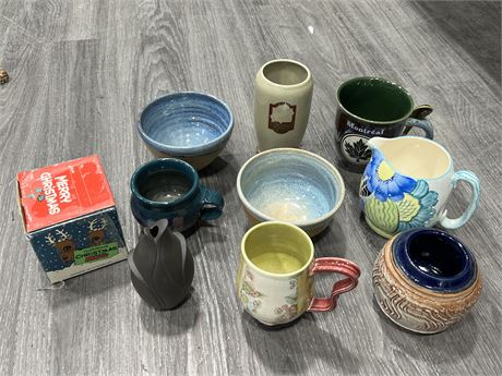 LOT OF CANADIAN STUDIO + OTHER POTTERY - MANY SIGNED INCLUDING RARE SUSIE COOPER