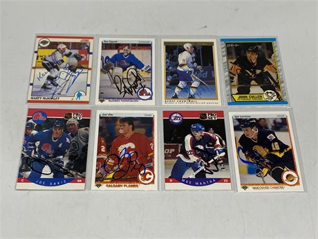 8 AUTOGRAPHED NHL CARDS (Mostly 90s) INCLUDING JOE SAKIC