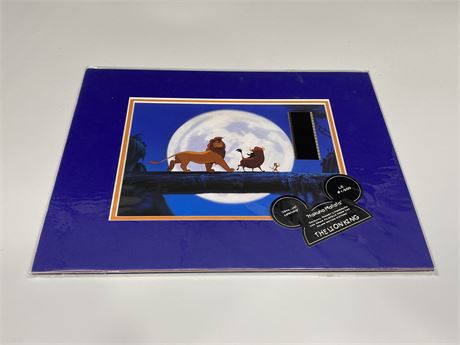 DISNEY LITHOGRAPH MATTED WITH 35MM FILM CELS FROM LION KING