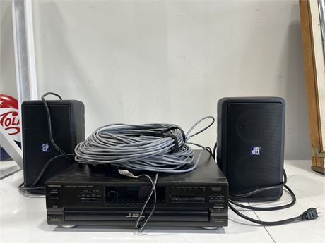 TECHNICS COMPACT DISC CHANGER & 2 DB TECHNOLOGIES L80 80A ACTIVE SPEAKERS WITH