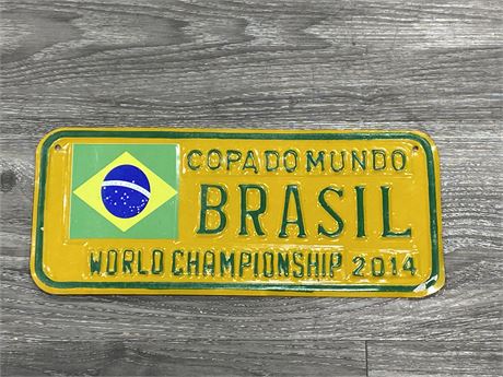 BRAZIL 2014 WORLD CUP CHAMPIONS LICENSE PLATE