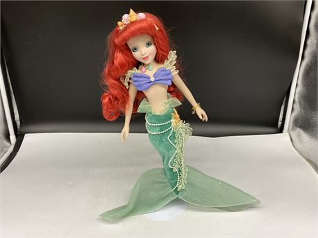 LITTLE MERMAID PORCELAIN DOLL W/STAND (16” Tall)
