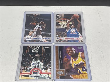 4 SHAQUILLE O’NEAL CARDS - 2 FROM HIS FIRST SEASON