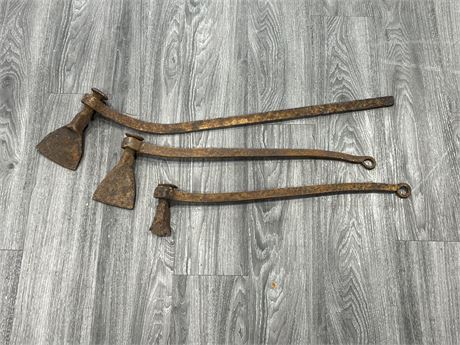LOT OF VINTAGE HAND FORGING TOOLS (Longest is 3ft)