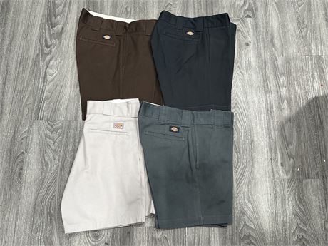 4 PAIRS OF NEW DICKIES SHORTS - SIZES ARE ALL LOW 30’s