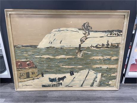 J.W. MORRICE EARLY 1940’S SAMPSON - MATTHEWS OIL SILKSCREEN ON BOARD W/ OG