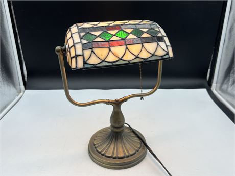 STAINED GLASS LAMP (14” tall)