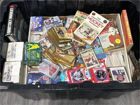 TUB FILLED W/HOCKEY CARDS & COLLECTABLES