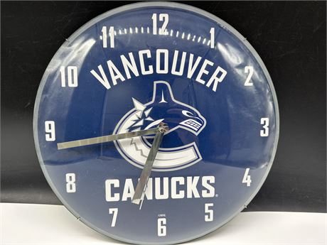 VANCOUVER CANUCKS GLASS DOME WALL CLOCK