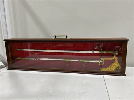 VINTAGE SWORD IN DISPLAY CASE (40” long)