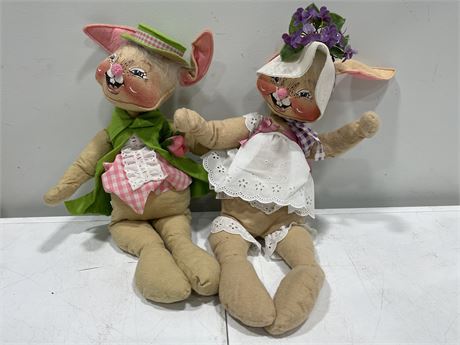 2 ANNALEE MOBILITEE DOLLS 1968 - EASTER COUPLE (18”)