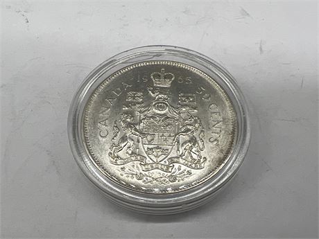 1965 CANADIAN 50 CENT SILVER COIN