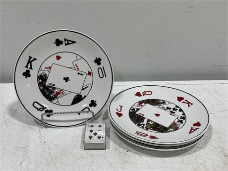 4 DECO ART SIDE PLATES & STAND (8.5”)
