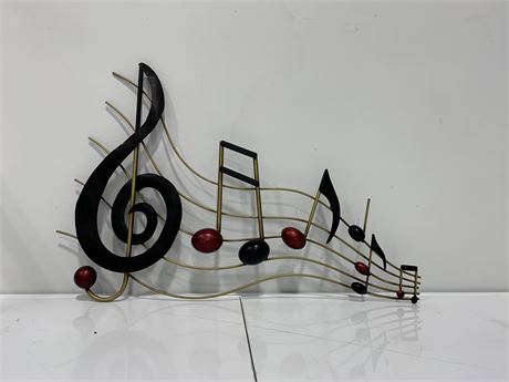 IRON MUSIC NOTE WALL HANGING (26” wide)