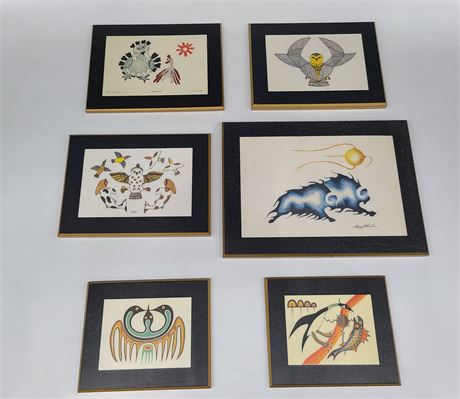 GROUP OF 6 1970'S INUIT + 1ST NATIONS PLAQUES (11"x8")