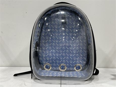 CLEAR PET CARRIER BACKPACK (16" TALL, 12" WIDE)