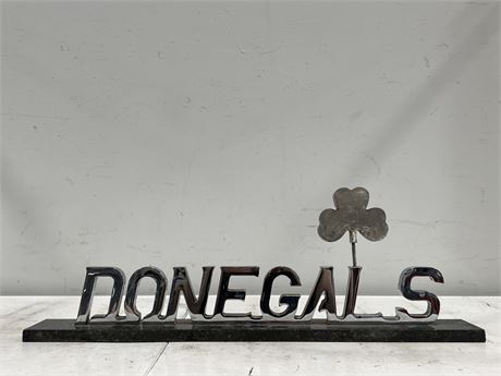 VINTAGE DONEGALS IRISH PUB METAL SIGN - HEAVY - 31”x10”