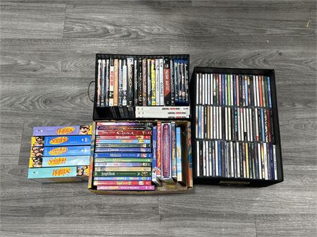 LOT OF DVDS / BLU RAYS & CDS