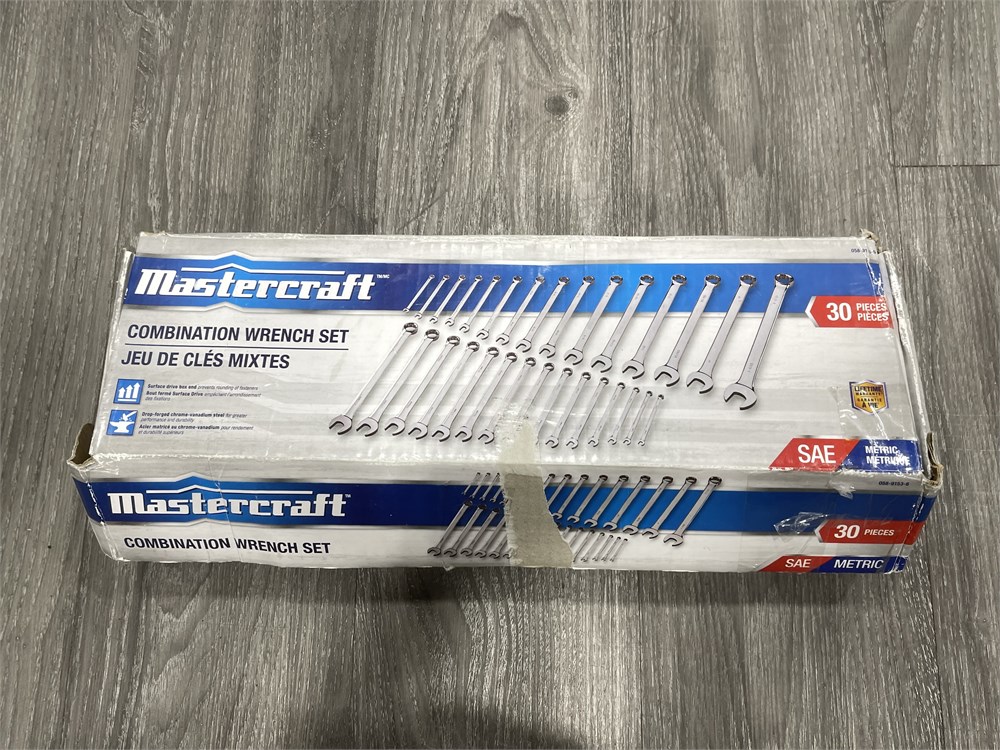 Urban Auctions - IN BOX MASTERCRAFT COMBINATION WRENCH SET - UNSURE IF ...