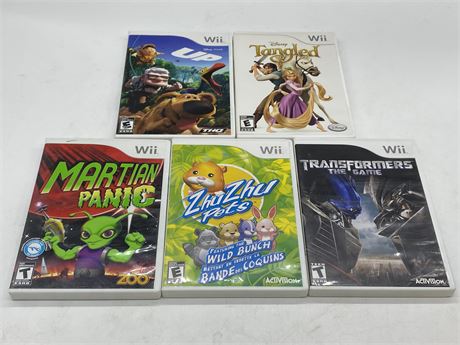 5 WII GAMES - EXCELLENT CONDITION