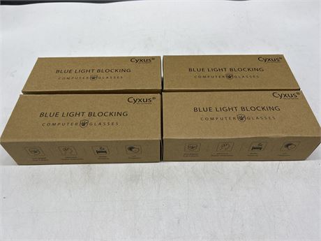 4 NEW BLUE LIGHT BLOCKING COMPUTER GLASSES