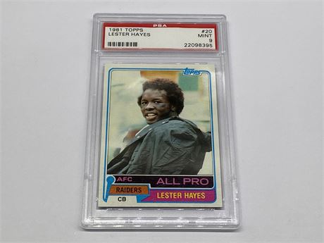 PSA 9 LESTER HAYES 1981 TOPPS CARD