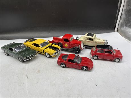 LOT OF 6 LIKE NEW DIE CAST CARS