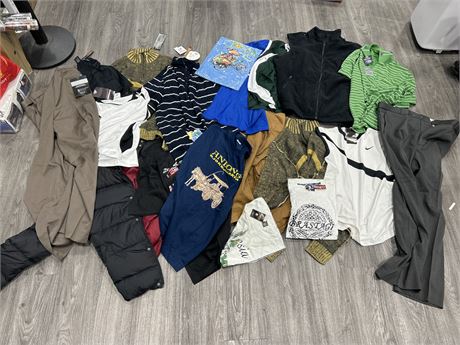 25+(NEW) MENS CLOTHES - MISC SIZES & BRANDS- W/TAGS