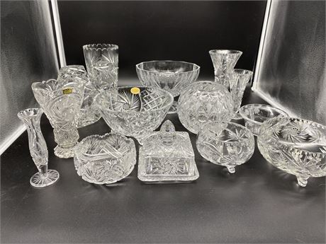 14 CRYSTAL GLASS PEICES (Bohemia & Zajecar)